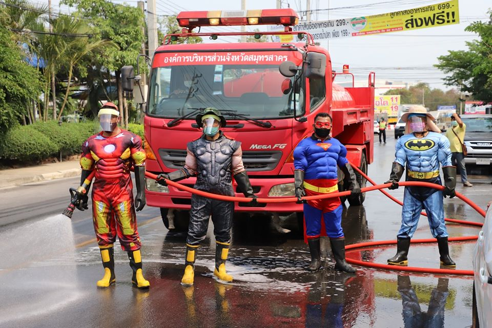 Superheroes Take Over Thailand’s Streets To Clean To Fight COVID-19