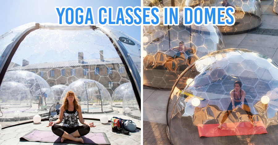 Yoga Classes Held Inside Giant Domes For Maximum Social Distancing