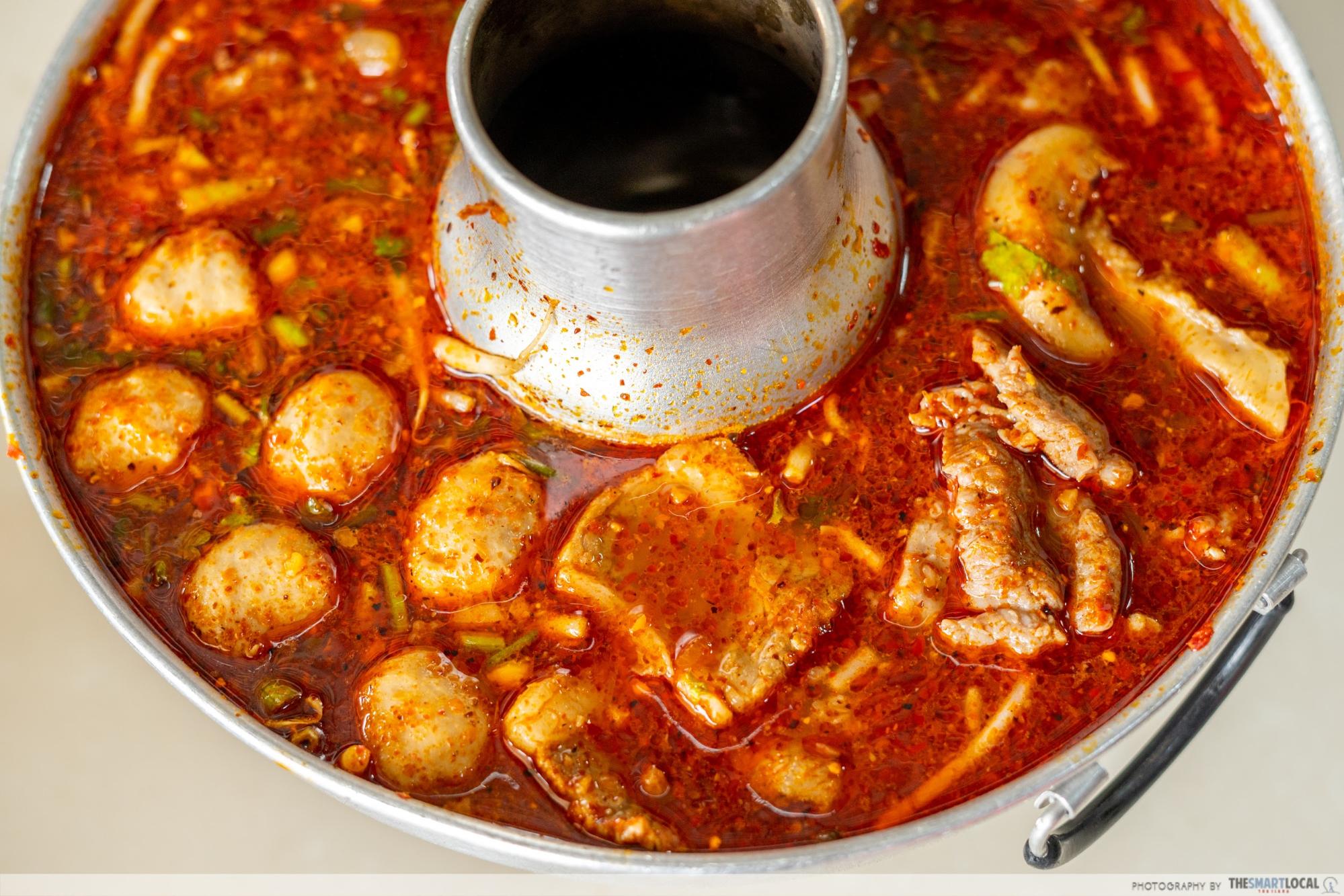 This Shop Sells A Hot Pot Of Mouth Burning Beef Soup At ฿180
