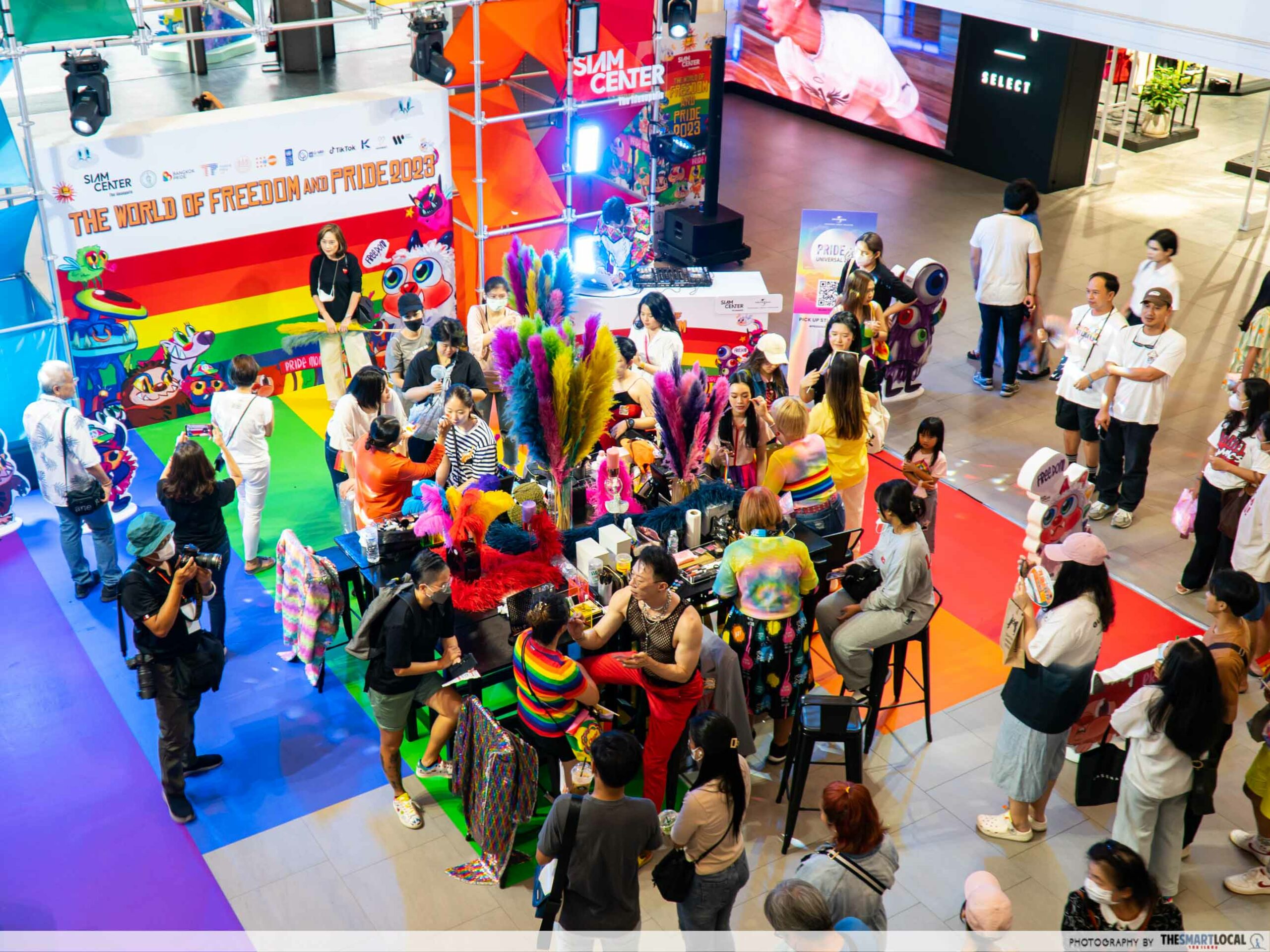 A make-up counter in Siam Center during the Pride Parade