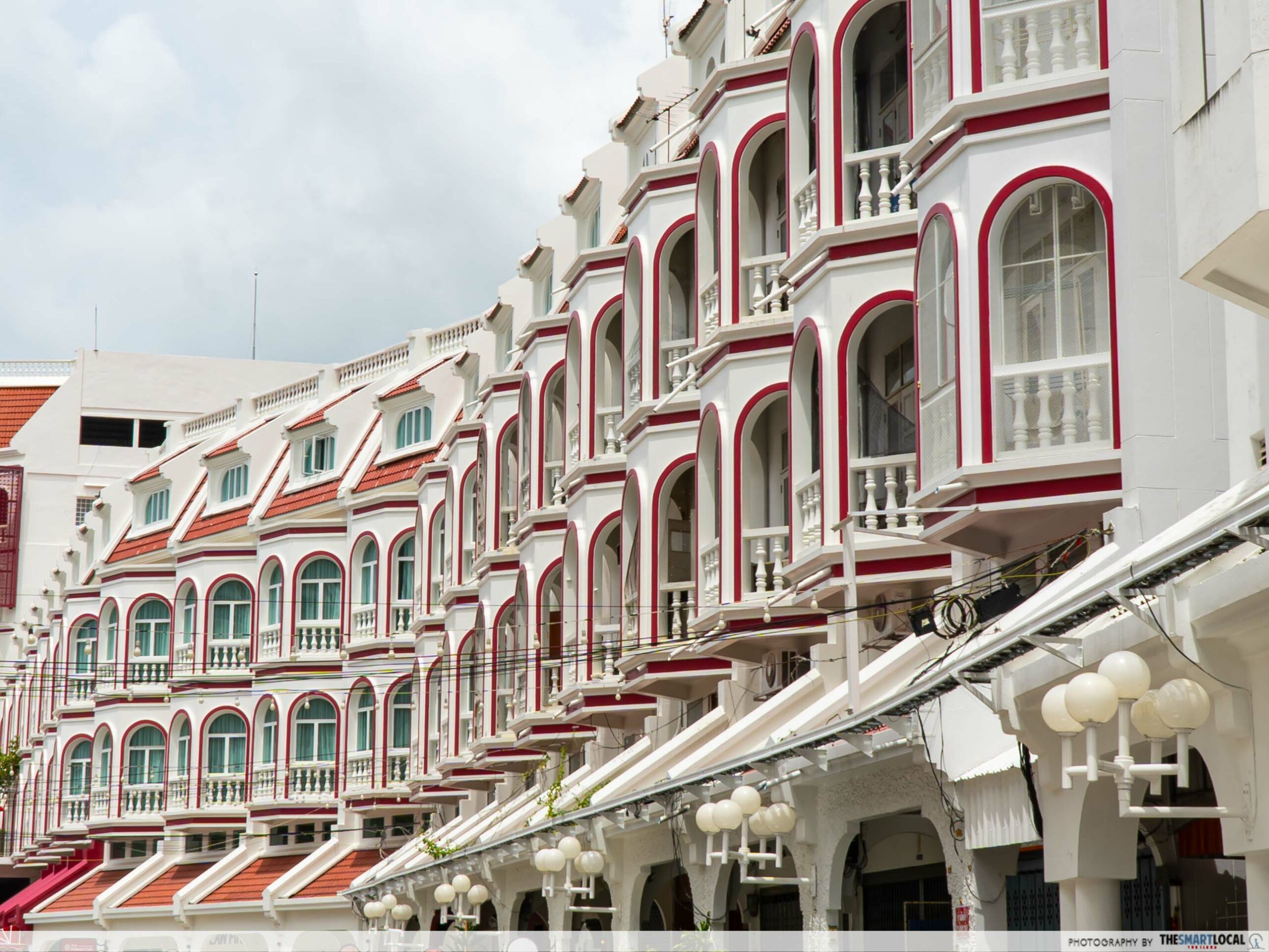 A row of shophouses in the Sino-Portuguese style in Old Town Phuket. 