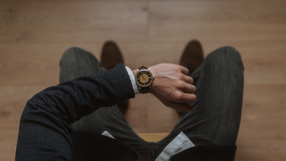 A man checking his watch