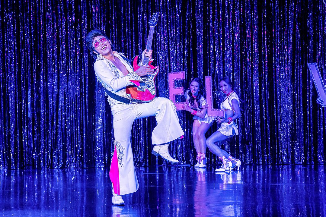 An Elvis impersonator performing at the Calypso Cabaret